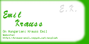 emil krauss business card